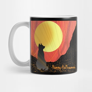 Halloween Cat At Night Mug